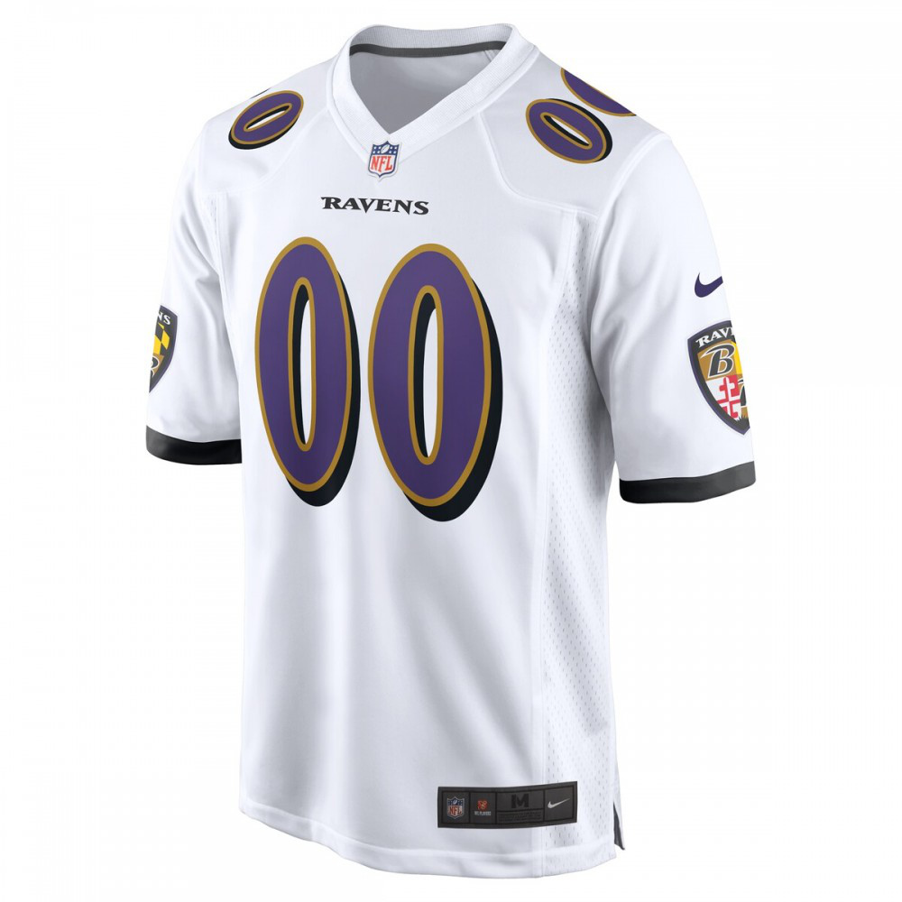 Baltimore Ravens Nike Custom Game Jersey - White-GridironStore